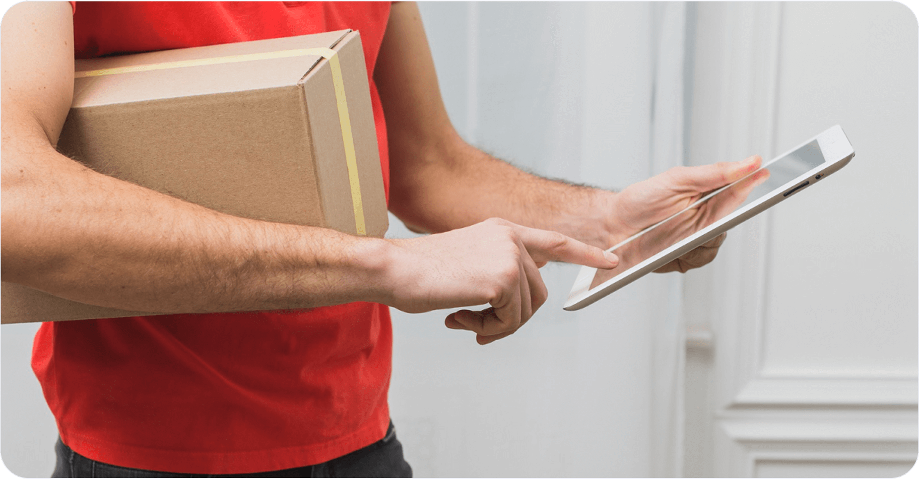 RouteMagic delivery scheduling mobile app interface showing delivery routes and proof of delivery details with digital signature capture on tablet